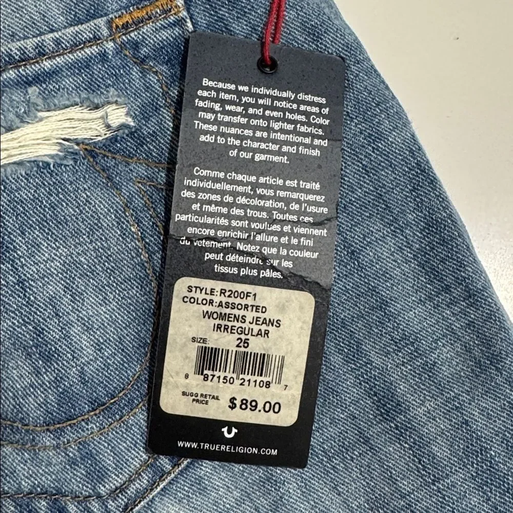 True Religion Cameron Slim Boyfriend Jean NWT